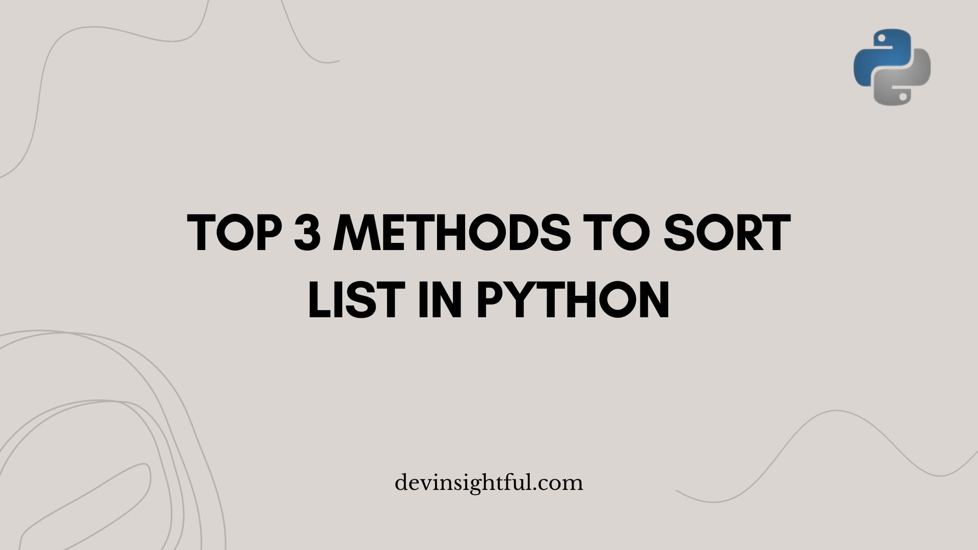 Methods to Sort list in Python